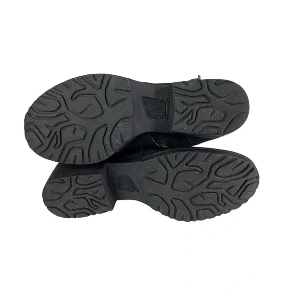 Born Black Suede Leather Buckle Heeled Boots - Women’s Size 6.5 - Picture 9 of 16